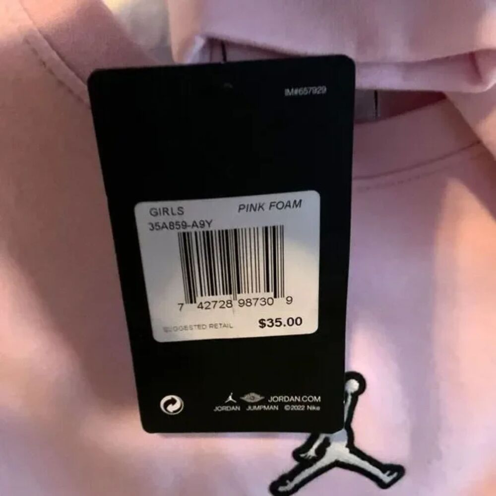Jordan - Jumpman Logo -$35 - Pink Sweatshirt - Size 6 - Brand New! - Picture 3 of 4